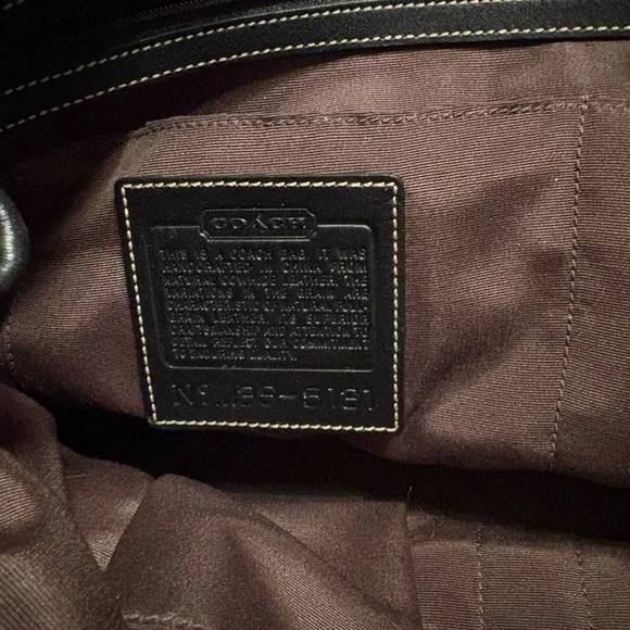 Coach Black Leather Tote Bag - Picture 2 of 11